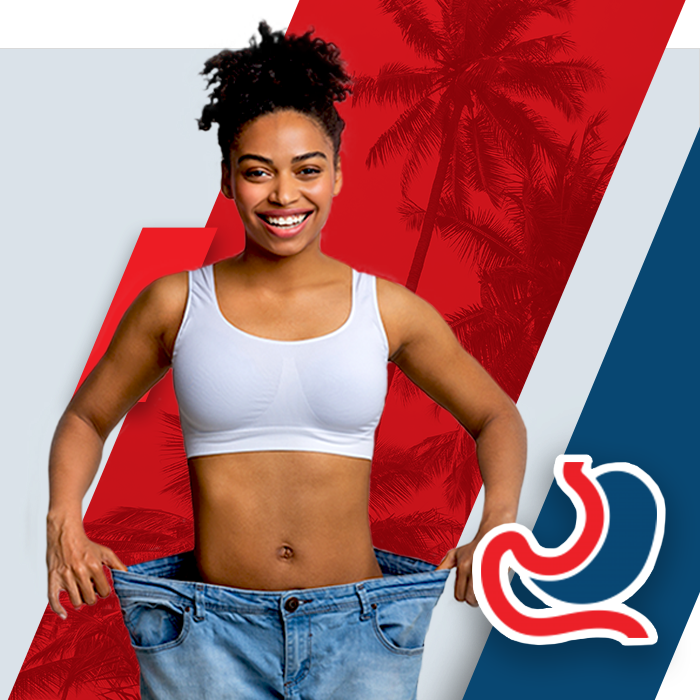 Happy, slim teenager after bariatric surgery